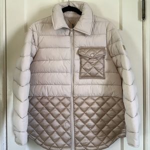 Bernardo EcoPlume Mixed Media Diamond Puffer Jacket, NWT, Size M